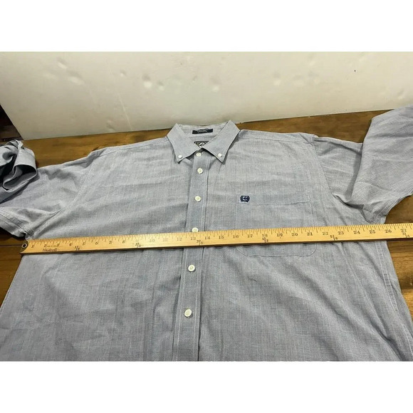 Cinch Men's Gray Plaid Western Cowboy Button Down Long Sleeve Shirt Size Large - Picture 5 of 7